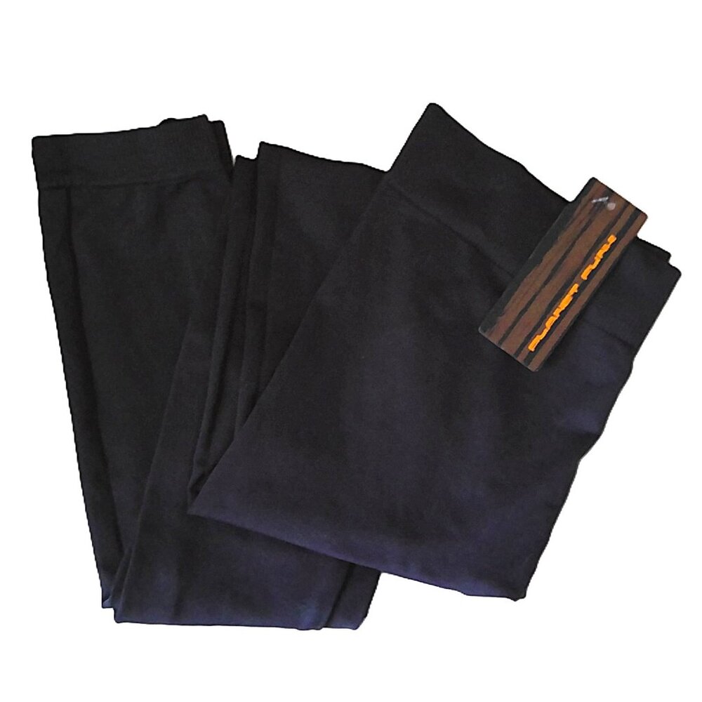 New Planet Funk Footless Tights Leggings Dark Gray Stretch Rib Ankle Sz 1S XS